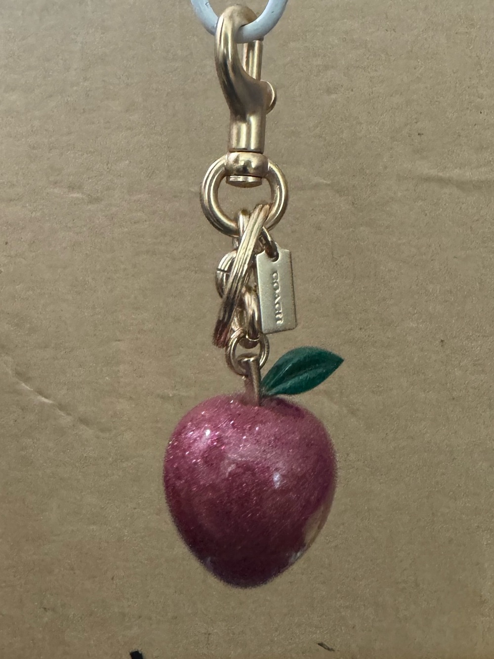 Coach Red Glitter Berry Resin Bag Charm and Key Ring